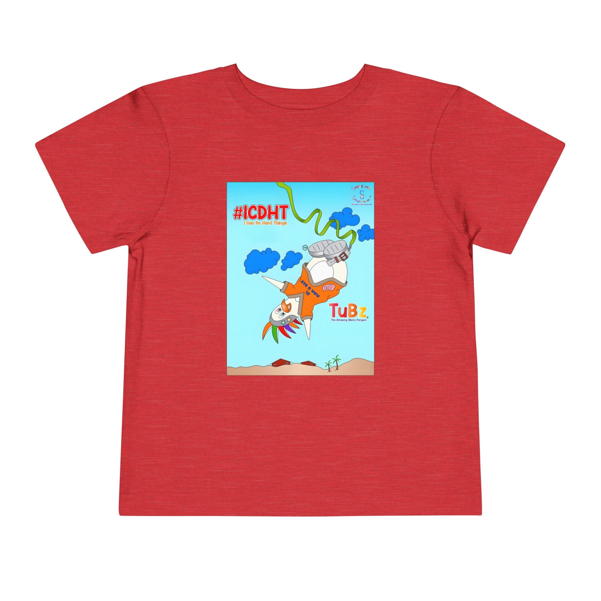 TuBz™ "I Can Do Hard Things" Toddler T-Shirt | Toddler Short Sleeve Tee  - Positive Kids Graphic Tee