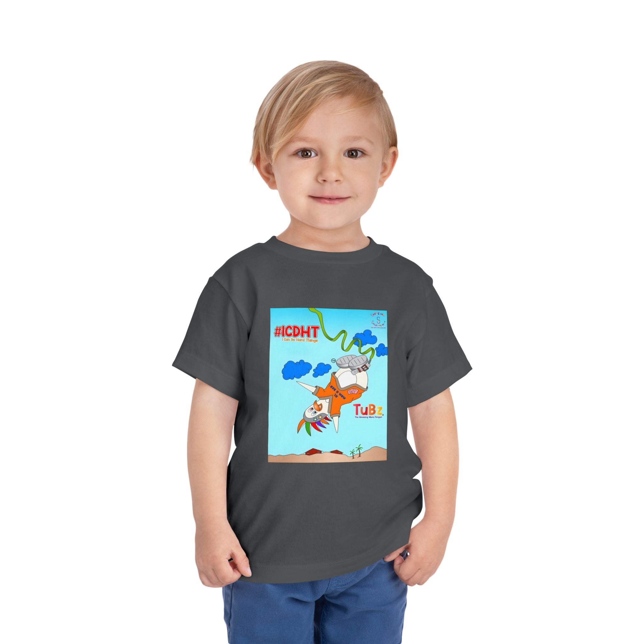 TuBz™ "I Can Do Hard Things" Toddler T-Shirt | Toddler Short Sleeve Tee  - Positive Kids Graphic Tee