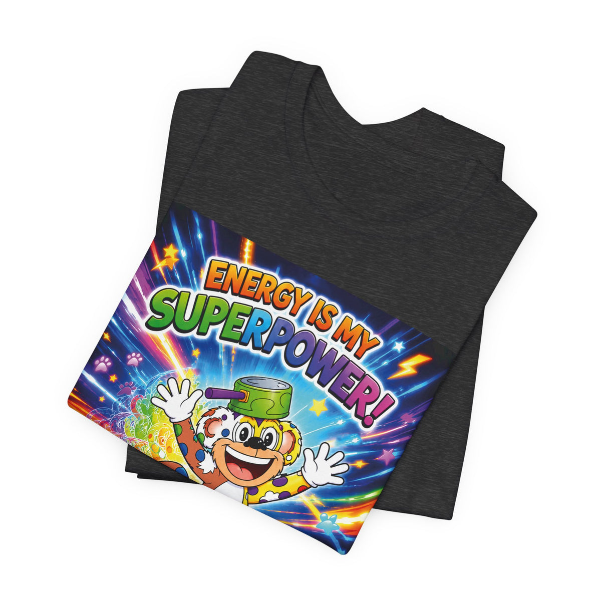 Potz™ Unisex Jersey Short Sleeve Tee – "Energy is My Superpower!" Graphic Tee | Smile Universe Collection