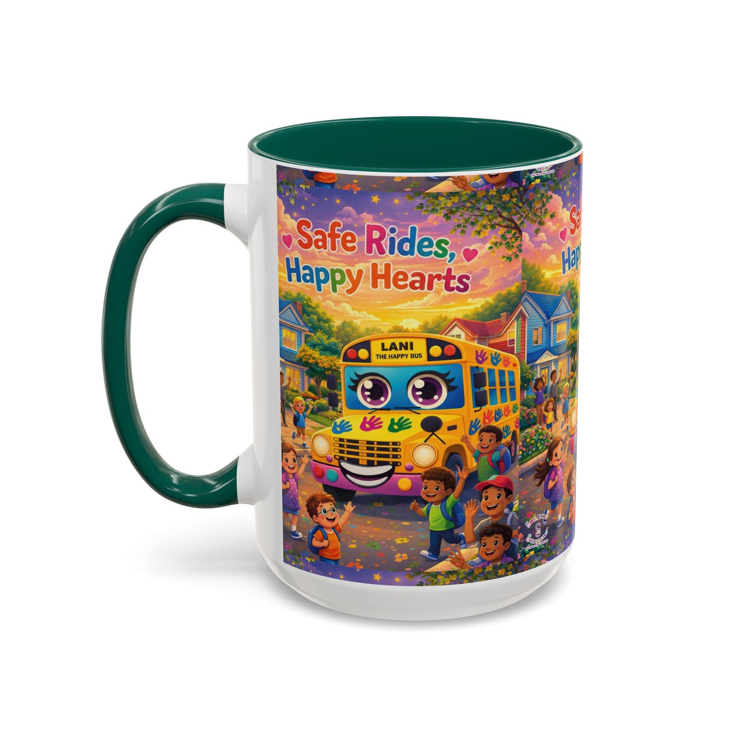 Lani™ Colorful Mug (11oz & 15oz) – "Safe Rides, Happy Hearts" Graphic