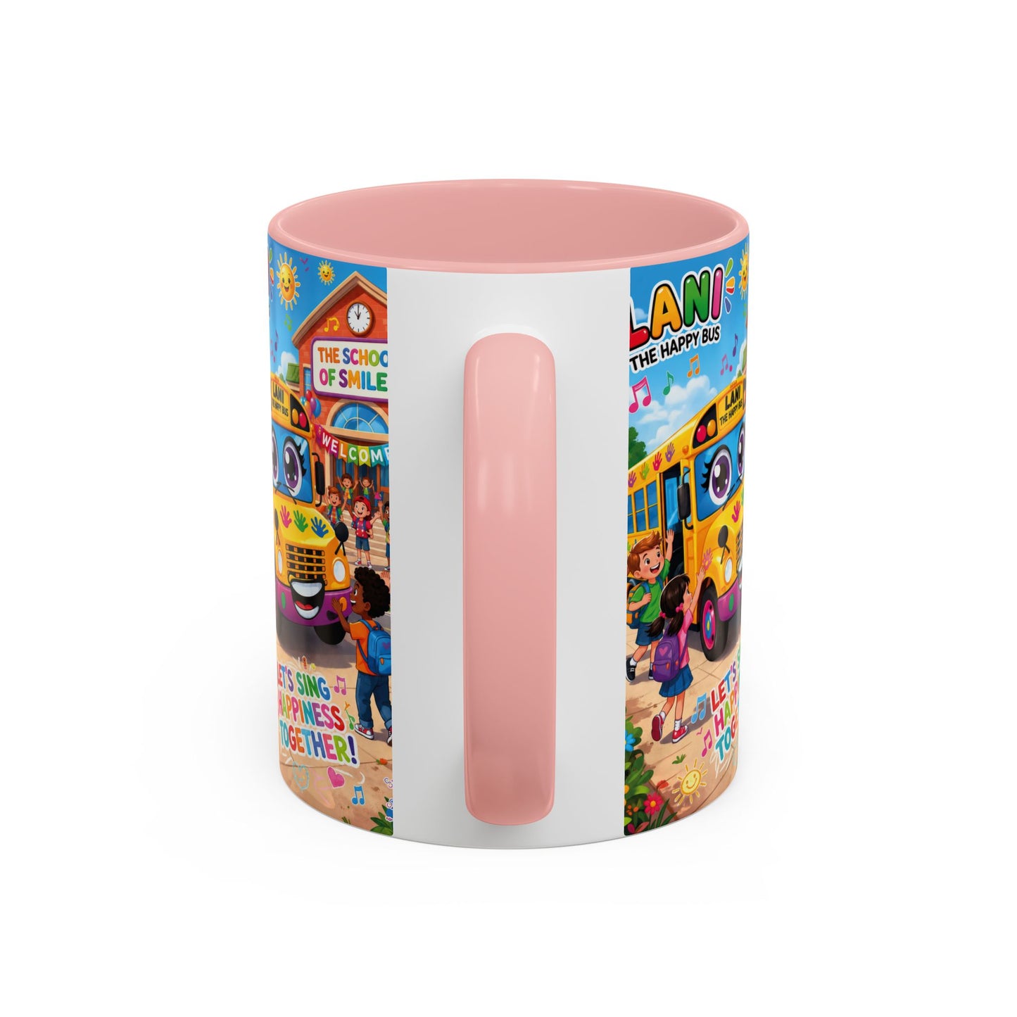 Lani™ Accent Coffee Mug (11oz & 15oz) – "Let's Sing Happiness Together!" Graphic