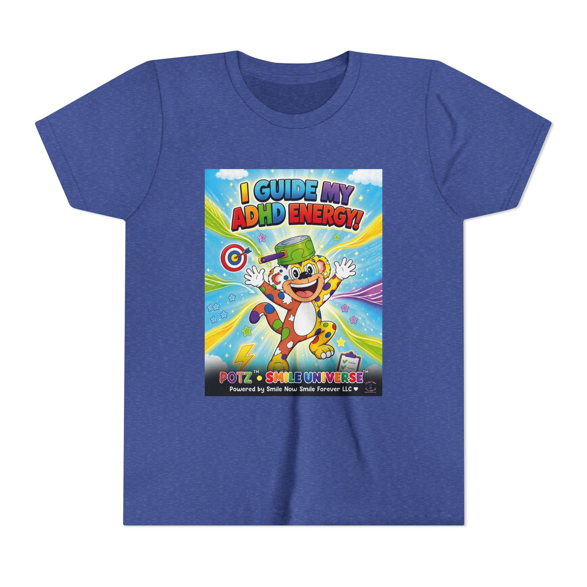 Potz™ Youth Short Sleeve Tee – "I Guide My ADHD Energy!" Graphic Tee | Smile Universe Collection