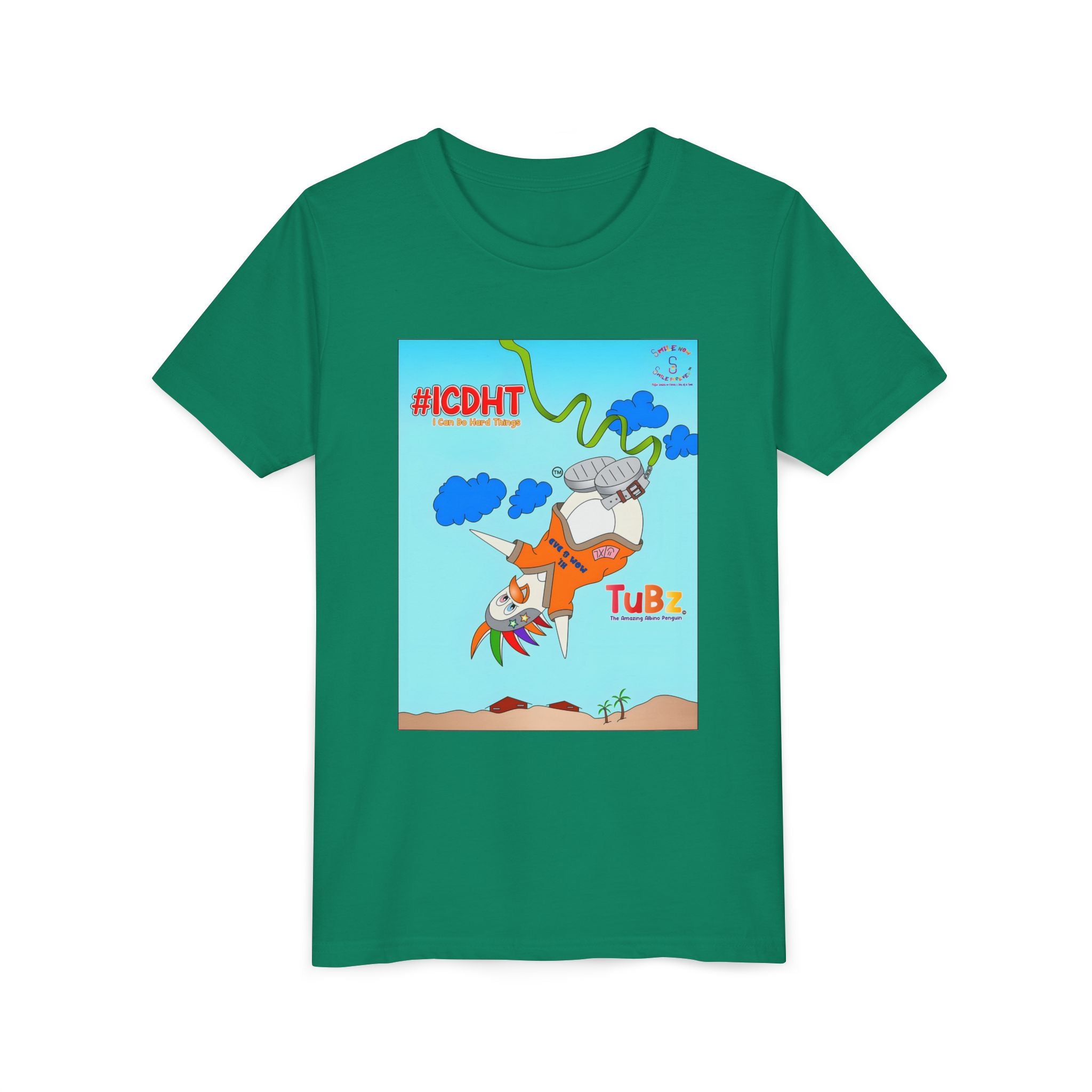 TuBz™ "I Can Do Hard Things" Youth T-Shirt | Youth Short Sleeve Tee - Motivational Kids Graphic Tee