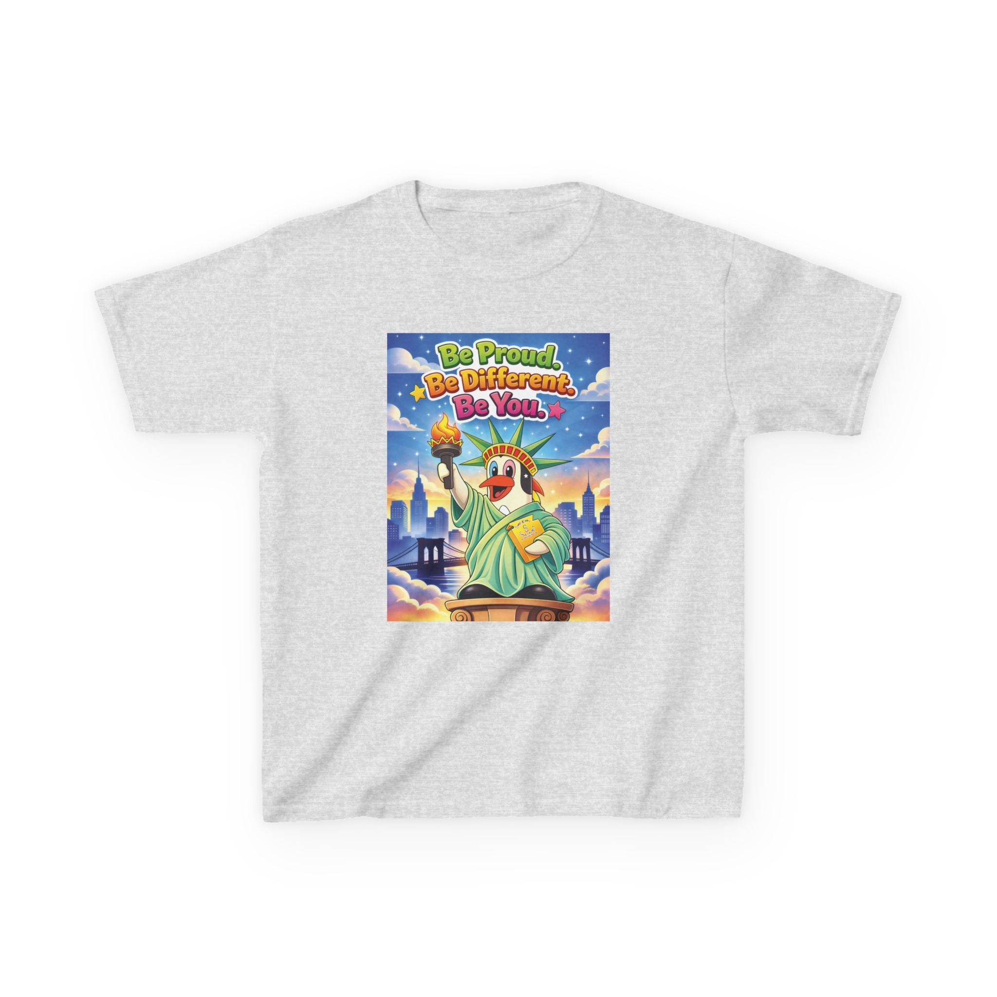 TuBz™M "Be Proud. Be Different. Be You." Kids T-Shirt - Inspirational Graphic Tee