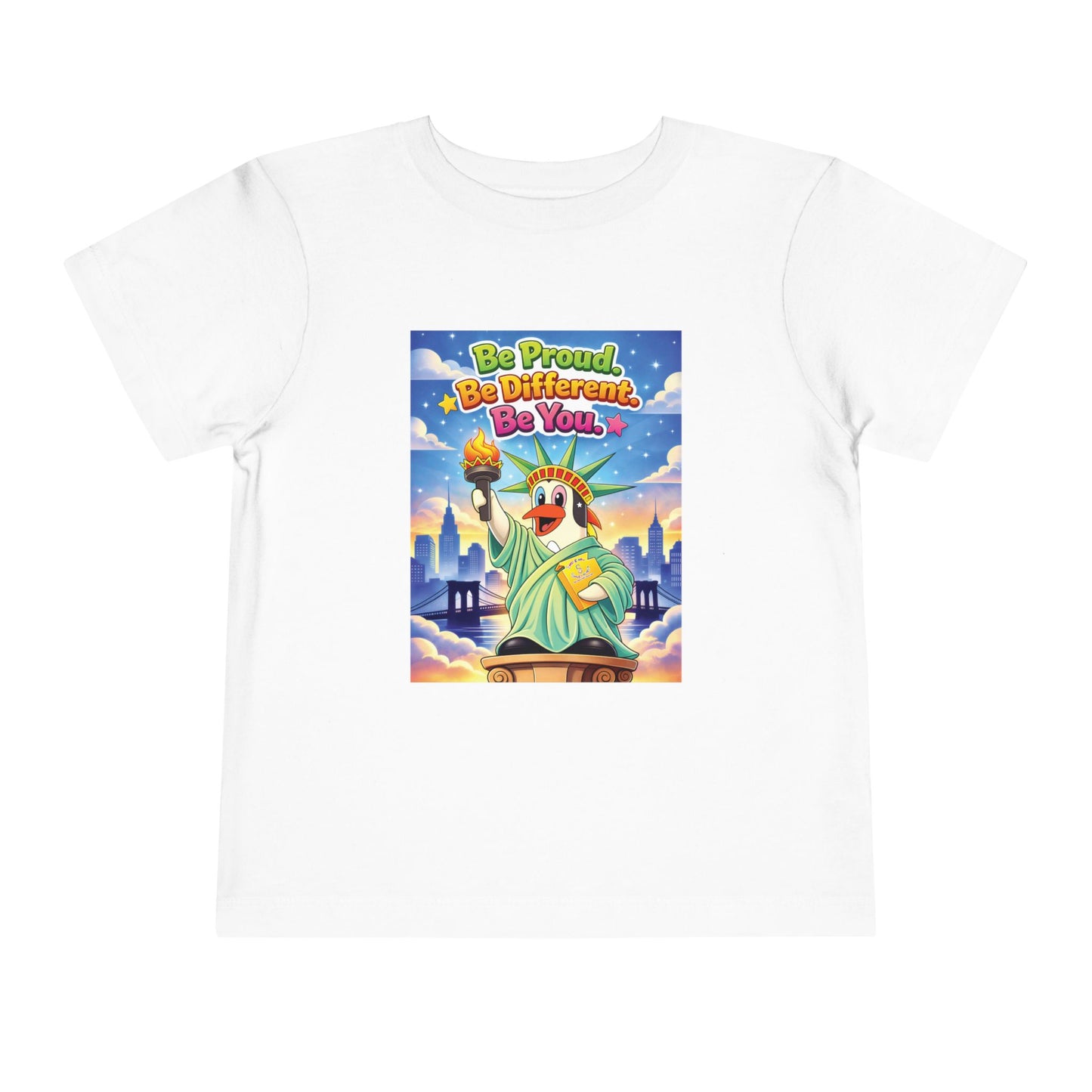 TuBz™ "Be Proud. Be Different. Be You." Toddler T- Shirt - Inspirational Kids Tee