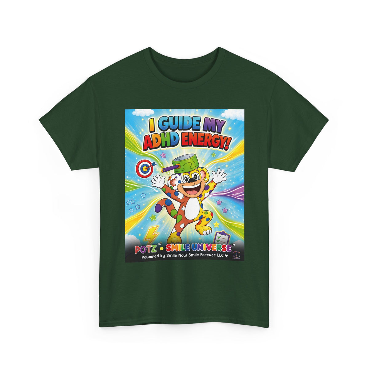 Potz™ Unisex Heavy Cotton™ Tee – "I Guide My ADHD Energy!" Graphic Tee | Smile Universe Collection