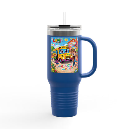 Lani™ 40oz Insulated Travel Mug – "Let's Sing Happiness Together!" Graphic
