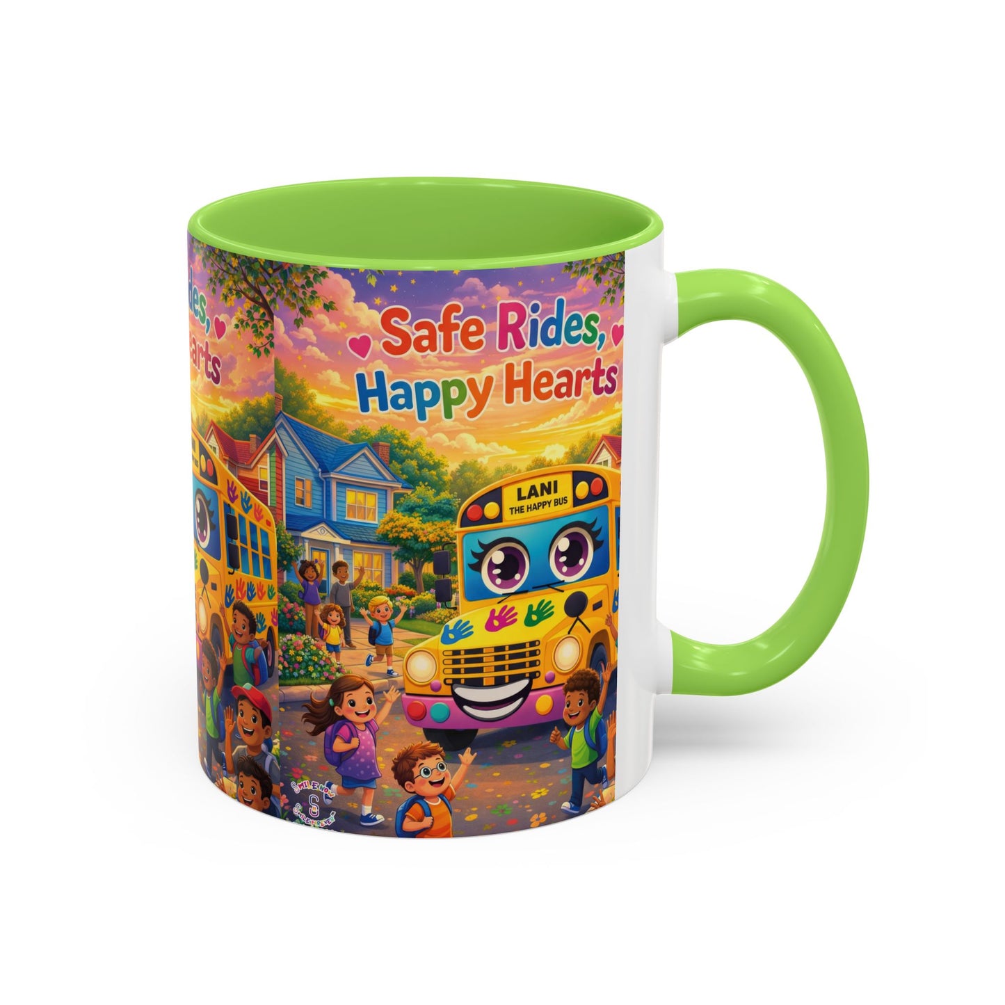 Lani™ Colorful Mug (11oz & 15oz) – "Safe Rides, Happy Hearts" Graphic