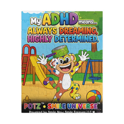 Potz™ Puzzle – "My ADHD Means Always Dreaming, Highly Determined" Graphic Jigsaw Puzzle | Smile Universe Collection