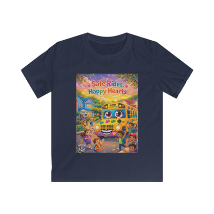 Lani™ Kids Softstyle Tee – "Safe Rides, Happy Hearts" Graphic