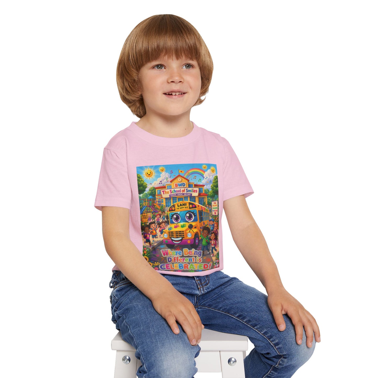 Lani™ Heavy Cotton™ Toddler T-Shirt – "Where Being Different is CELEBRATED!" Graphic Shirt