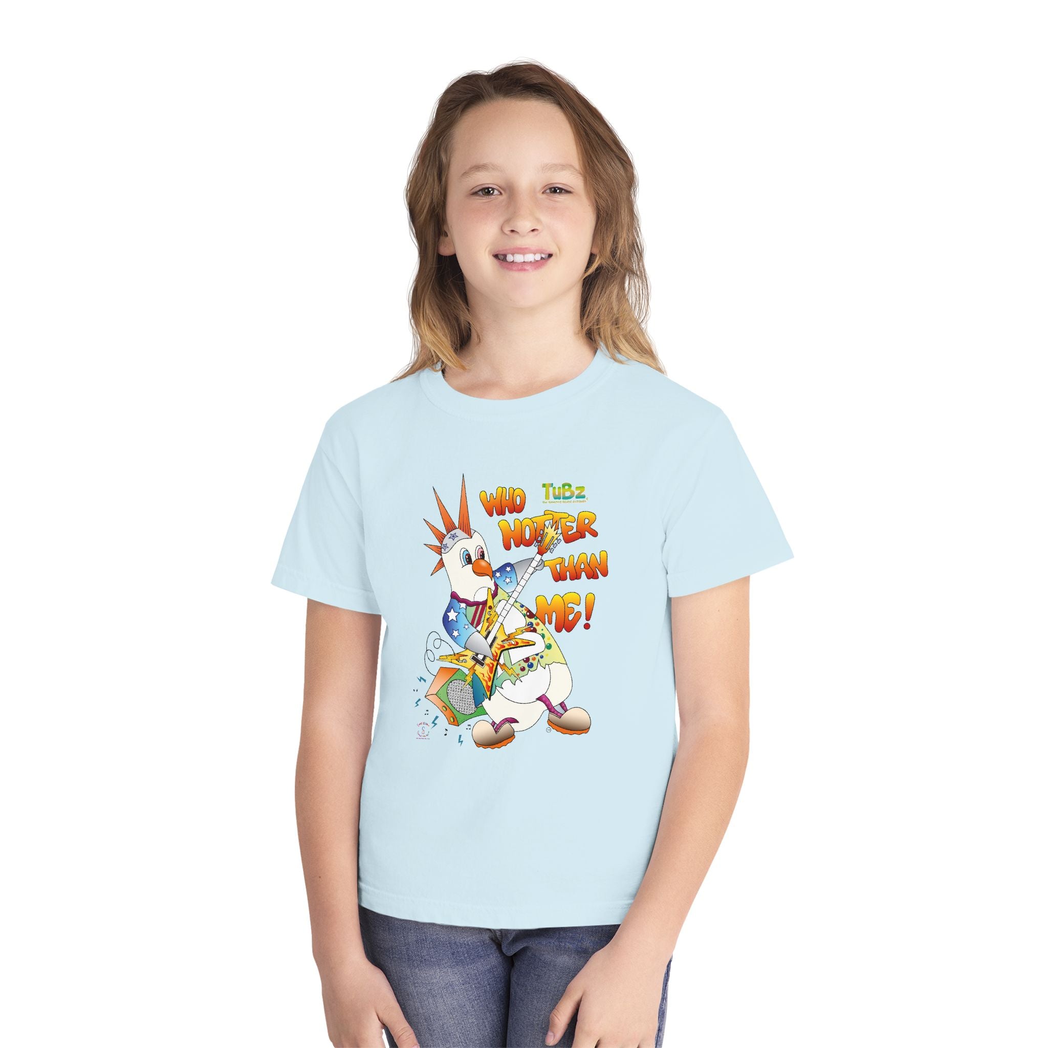 TuBz™ Rockstar Kids T-Shirt - "Who Hotter Than Me!" Graphic Tee | Smile Universe TuBz4Kidz Collection