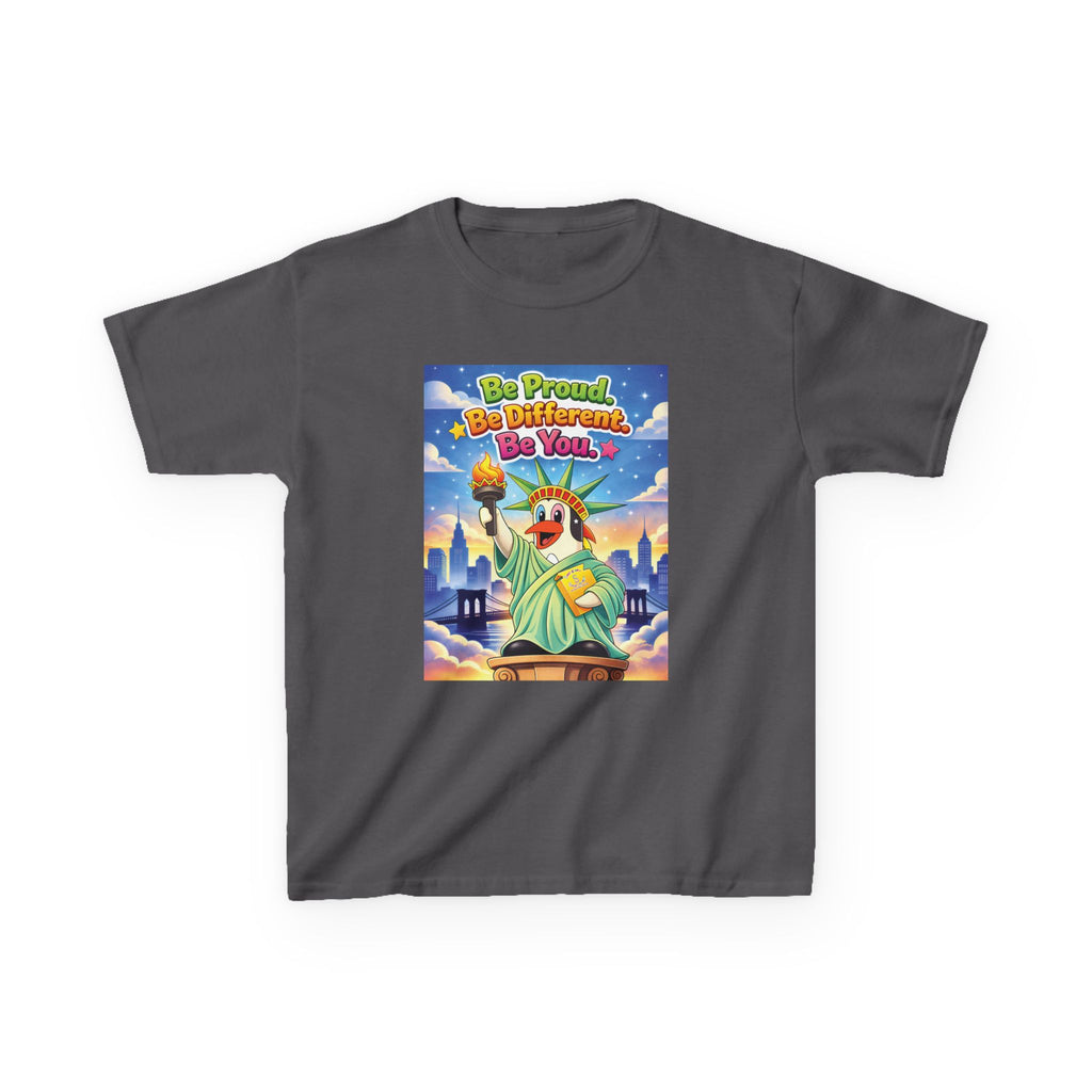 TuBz™M "Be Proud. Be Different. Be You." Kids T-Shirt - Inspirational Graphic Tee