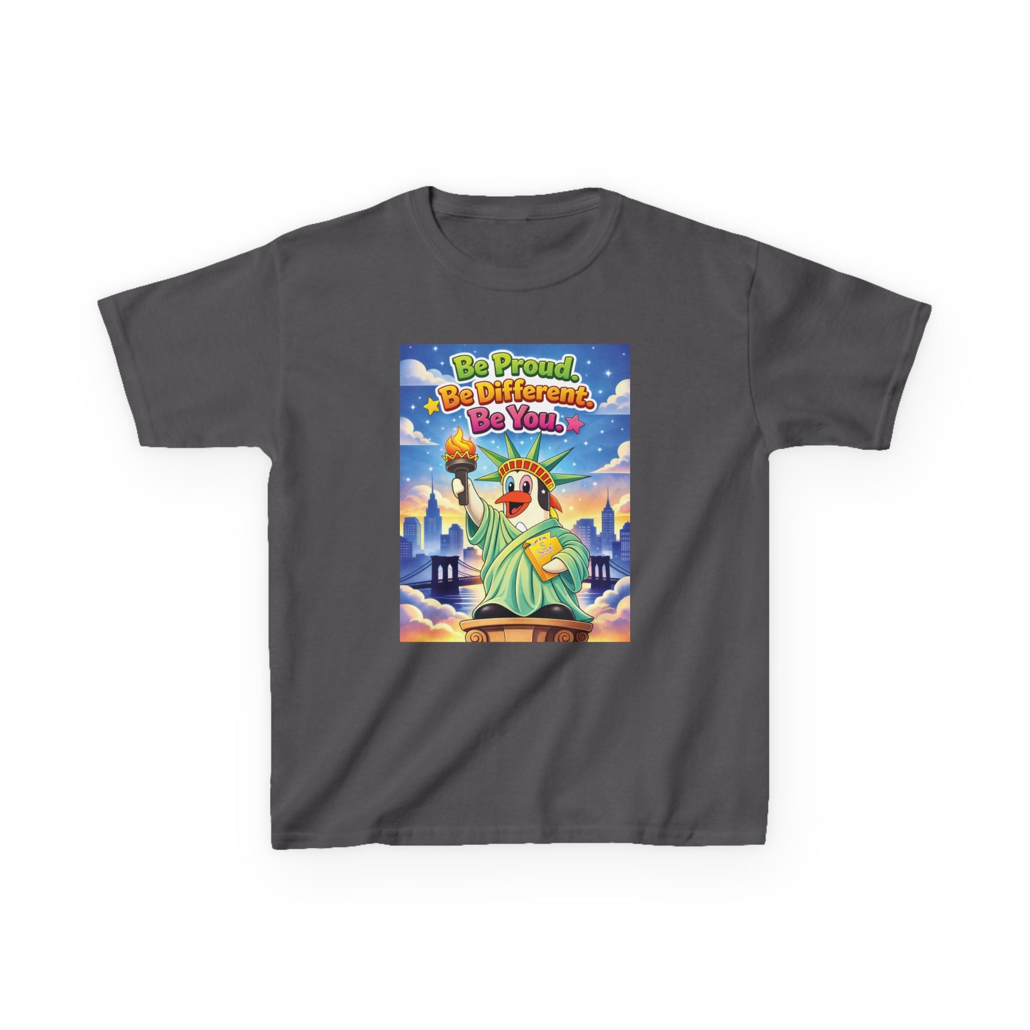 TuBz™M "Be Proud. Be Different. Be You." Kids T-Shirt - Inspirational Graphic Tee