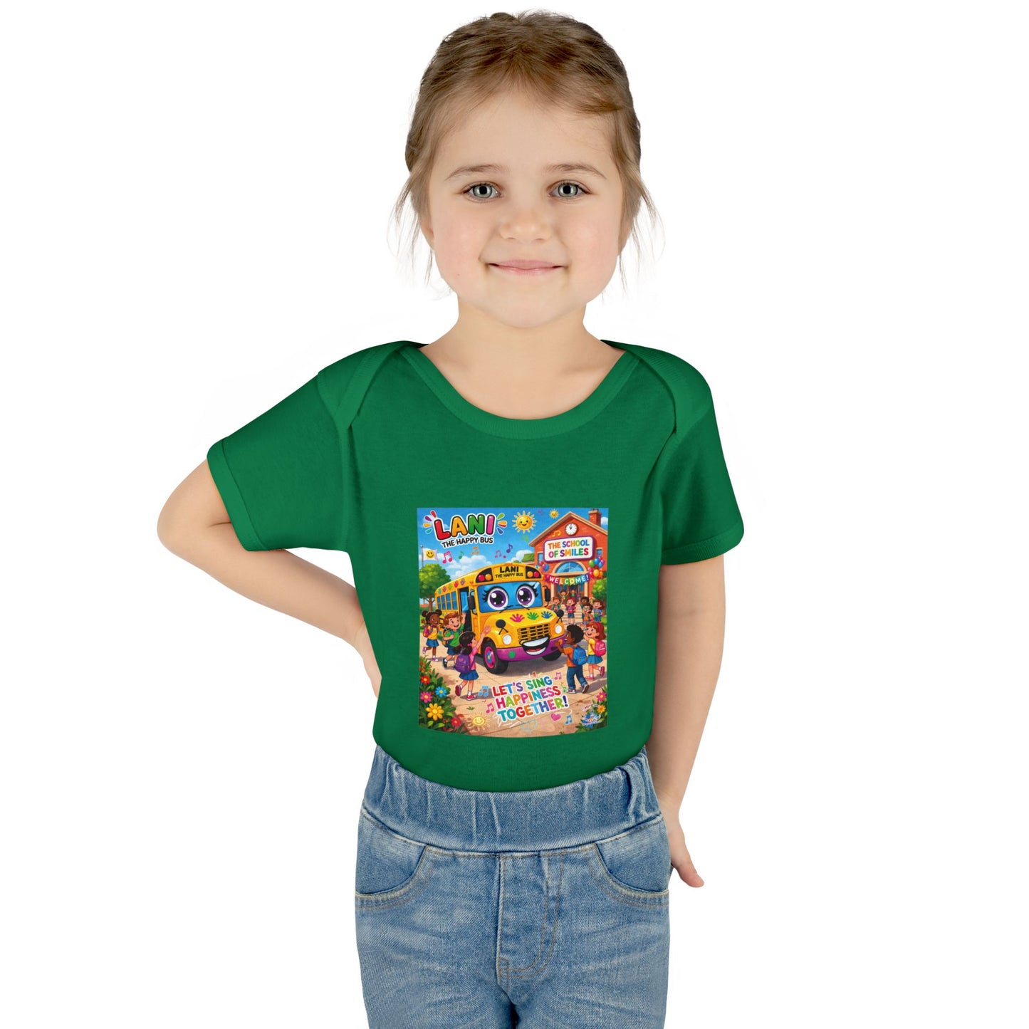 Lani™ Infant Baby Rib Bodysuit – "Let's Sing Happiness Together!" Graphic