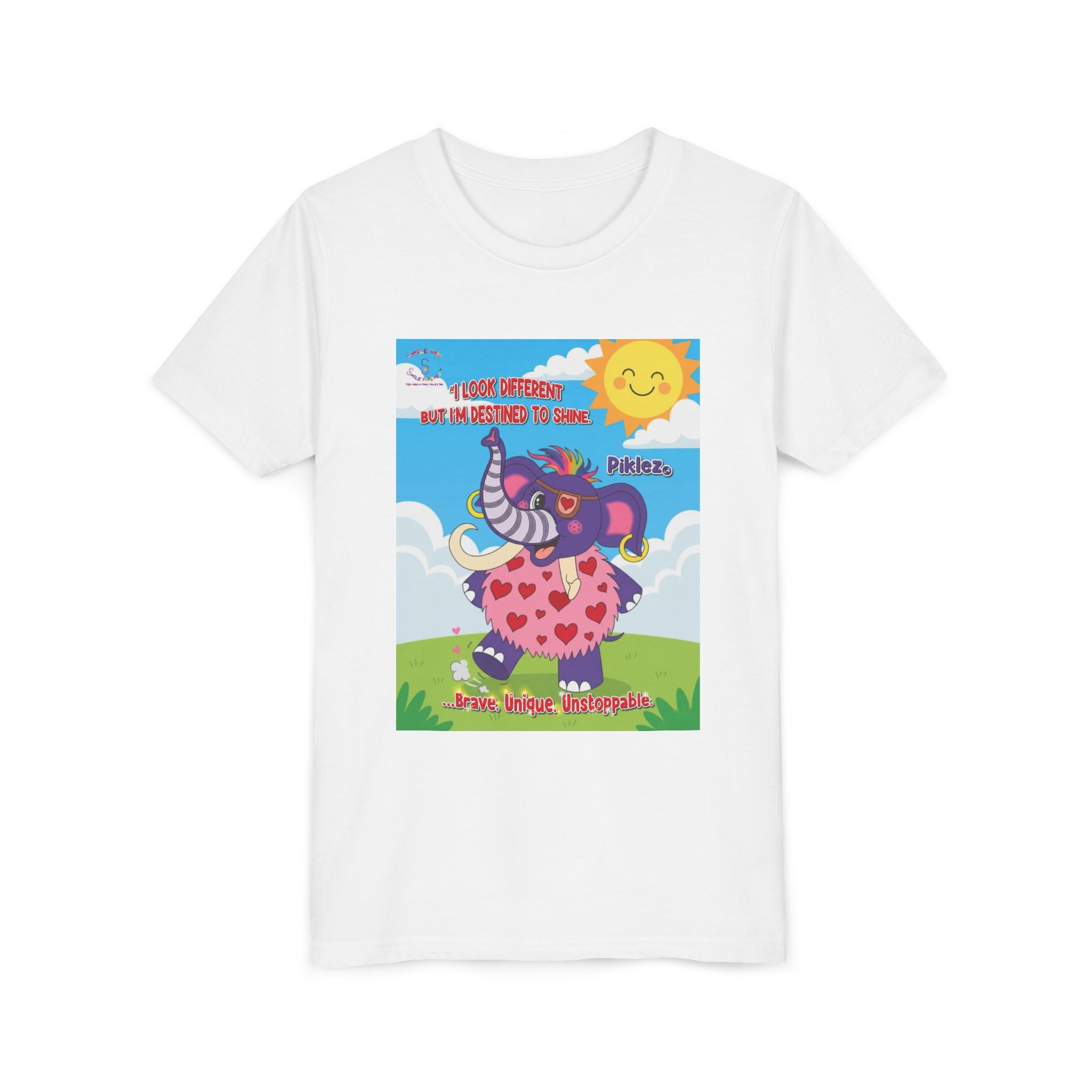 Piklez™ Kids T-Shirt Youth Tee – “Destined to Shine” Graphic Tee | Smile Universe Collection