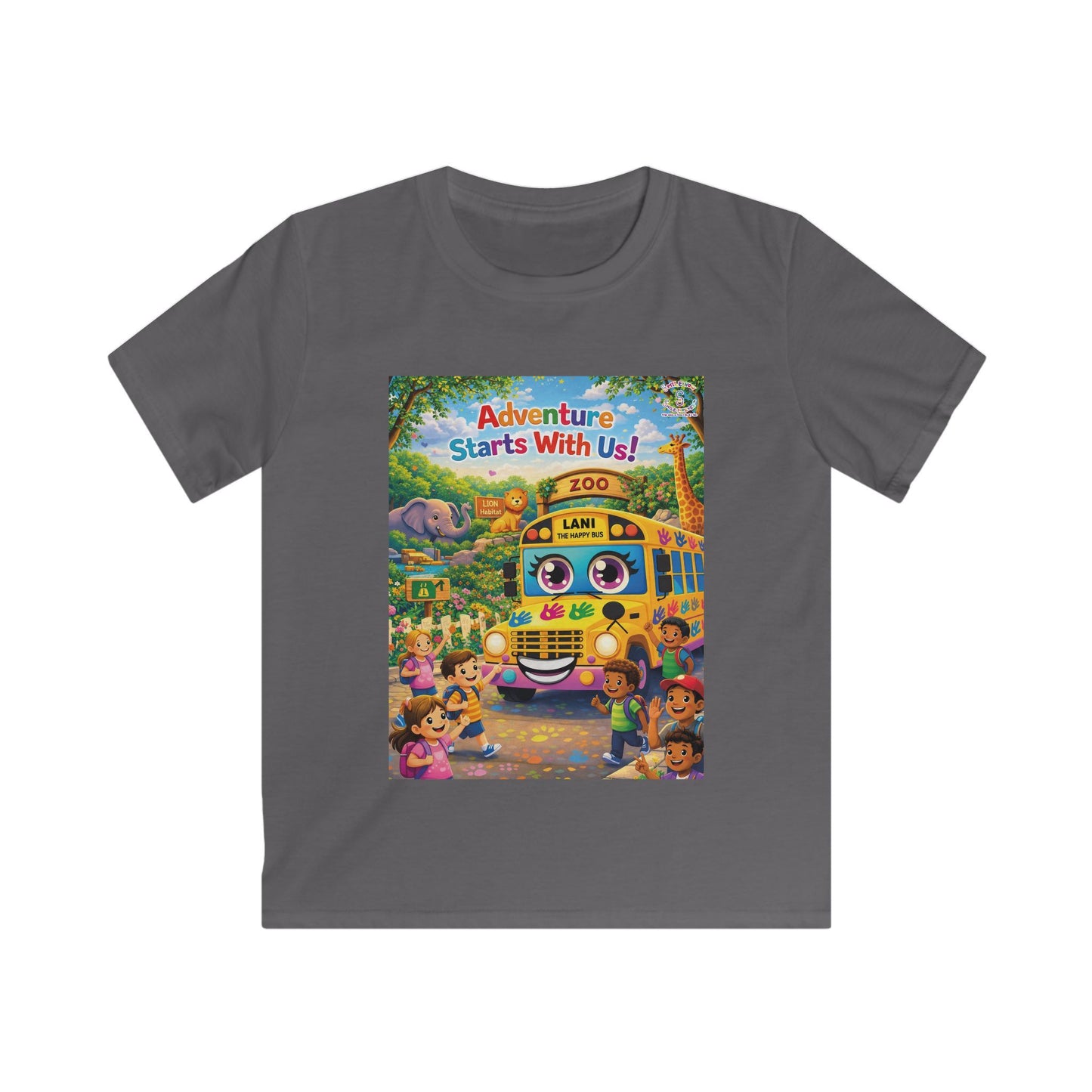 Lani™ Kids Softstyle Tee – "Adventure Starts With Us!" Graphic