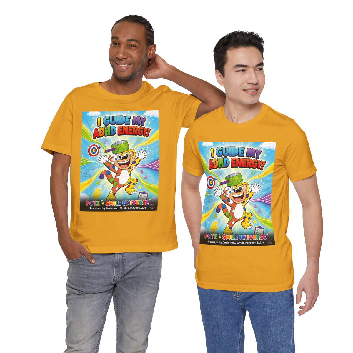 Potz™ Unisex Jersey Short Sleeve Tee – "I Guide My ADHD Energy!" Graphic Tee | Smile Universe Collection