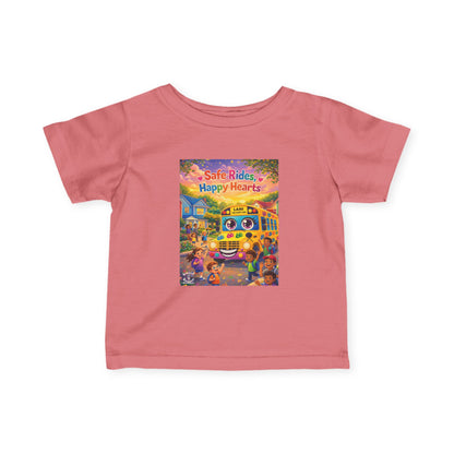 Lani™ Infant Fine Jersey Tee – "Safe Rides, Happy Hearts" Graphic
