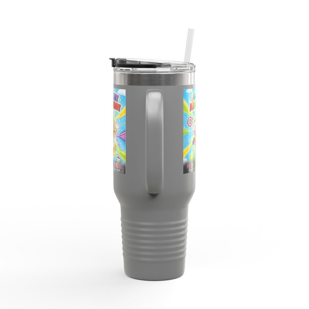 Potz™ Insulated Travel Mug 40oz – "I Guide My ADHD Energy!" Graphic Tumbler | Smile Universe Collection