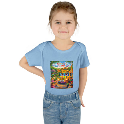 Lani™ Infant Baby Rib Bodysuit – "Adventure Starts With Us!" Graphic