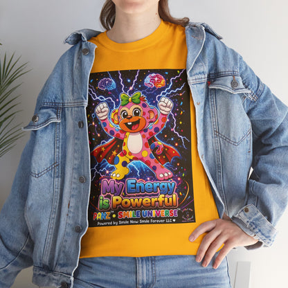 Panz™ Unisex Heavy Cotton™ Tee For Adult – "My Energy is Powerful" Graphic Tee | Smile Universe Collection