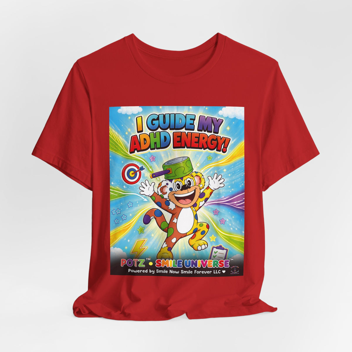 Potz™ Unisex Jersey Short Sleeve Tee – "I Guide My ADHD Energy!" Graphic Tee | Smile Universe Collection