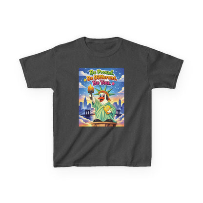 TuBz™M "Be Proud. Be Different. Be You." Kids T-Shirt - Inspirational Graphic Tee