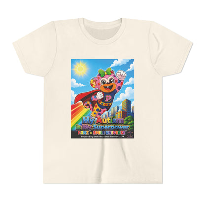 Panz™ Youth Short Sleeve Tee – "My Autism is My Superpower" Graphic | Smile Universe Collection