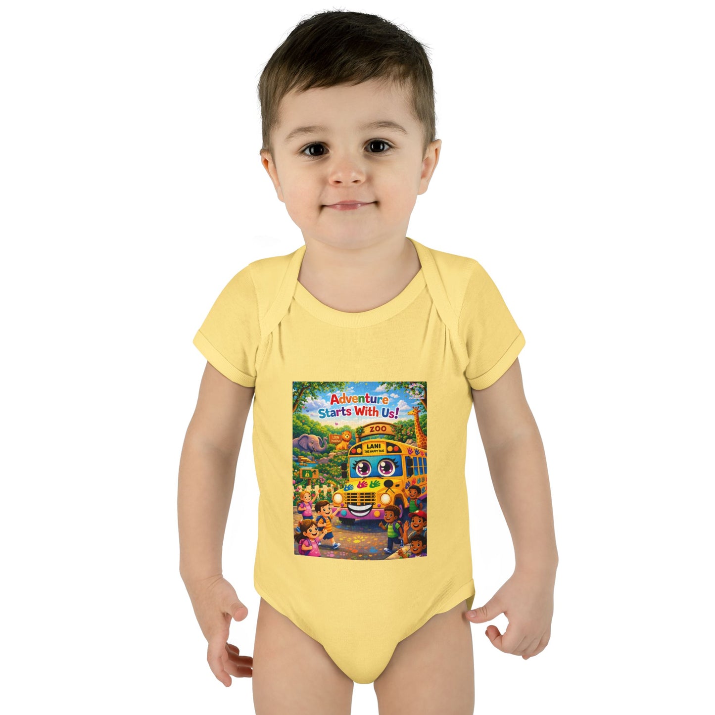 Lani™ Infant Baby Rib Bodysuit – "Adventure Starts With Us!" Graphic