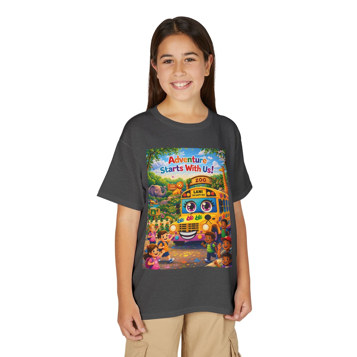 Lani™ Youth DryBlend® T-Shirt – "Adventure Starts With Us!" Graphic