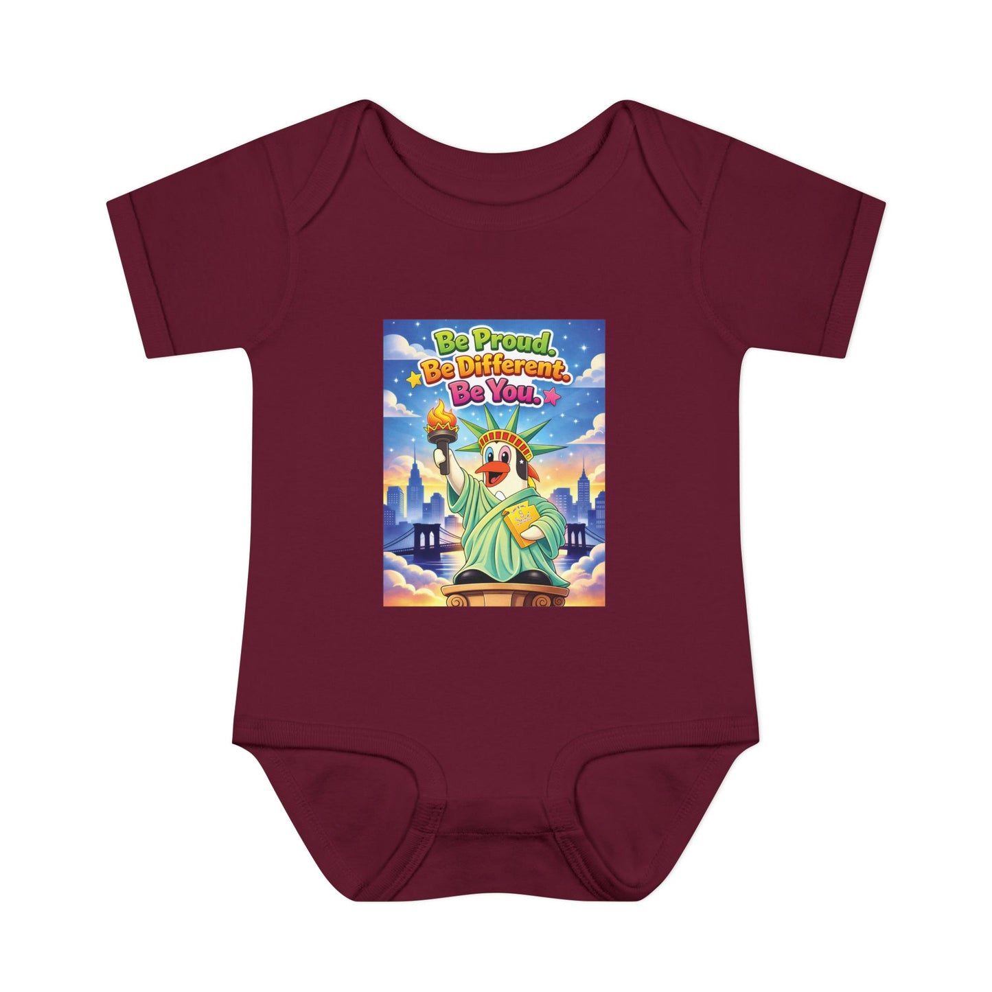 TuBz™ "Be Proud. Be Different. Be You." Infant Bodysuit - Inspirational Baby Onesie