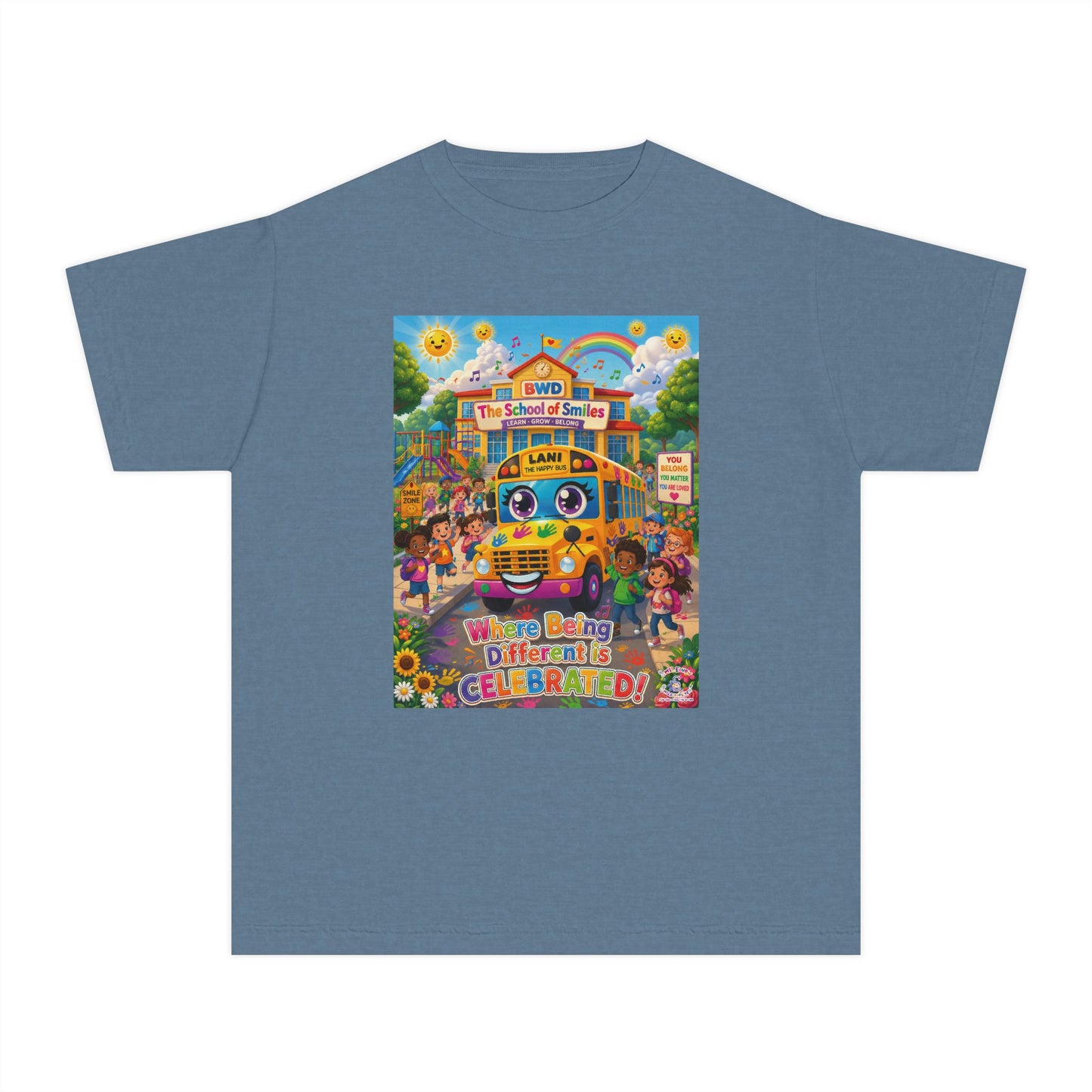Lani™ Youth Midweight Tee – "Where Being Different is CELEBRATED!" Graphic Shirt