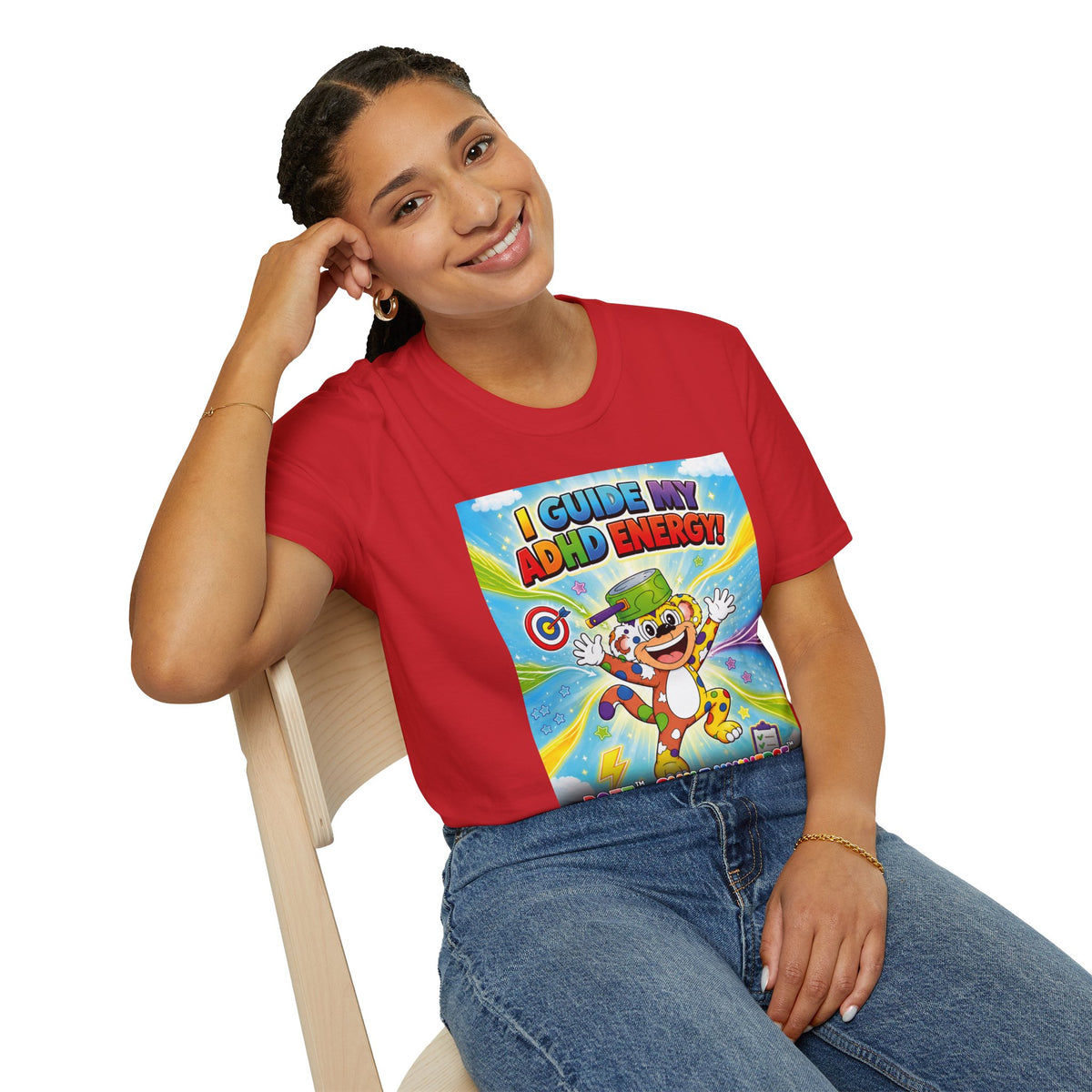Potz™ Unisex Softstyle T-Shirt – "I Guide My ADHD Energy!" Graphic Tee | Smile Universe Collection