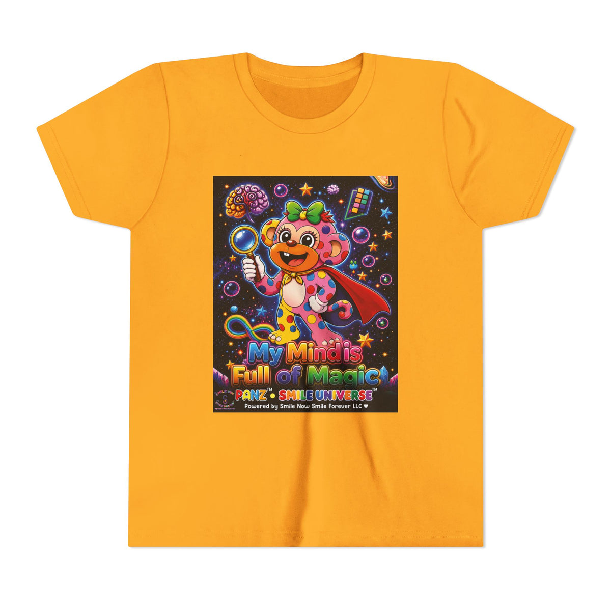 Panz™ Youth Short Sleeve Tee – "My Mind is Full of Magic" Graphic | Smile Universe Collection