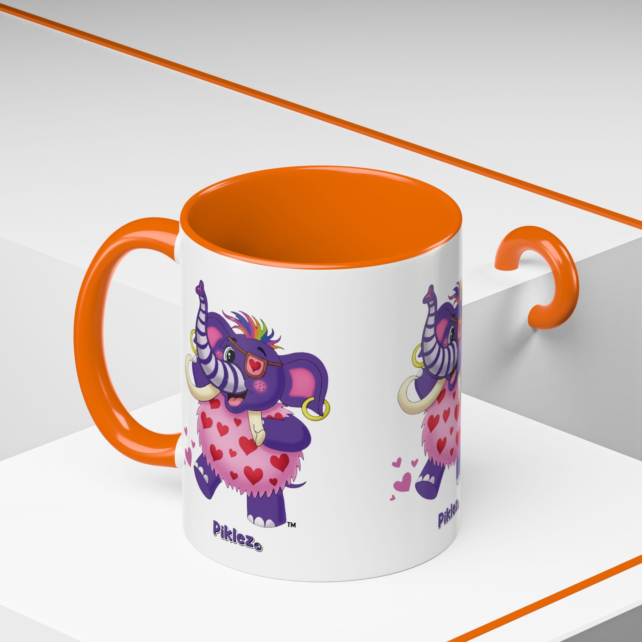 Piklez™ Accent Coffee Mug (11oz & 15oz) – "Full of Love!" Graphic | Smile Universe Collection