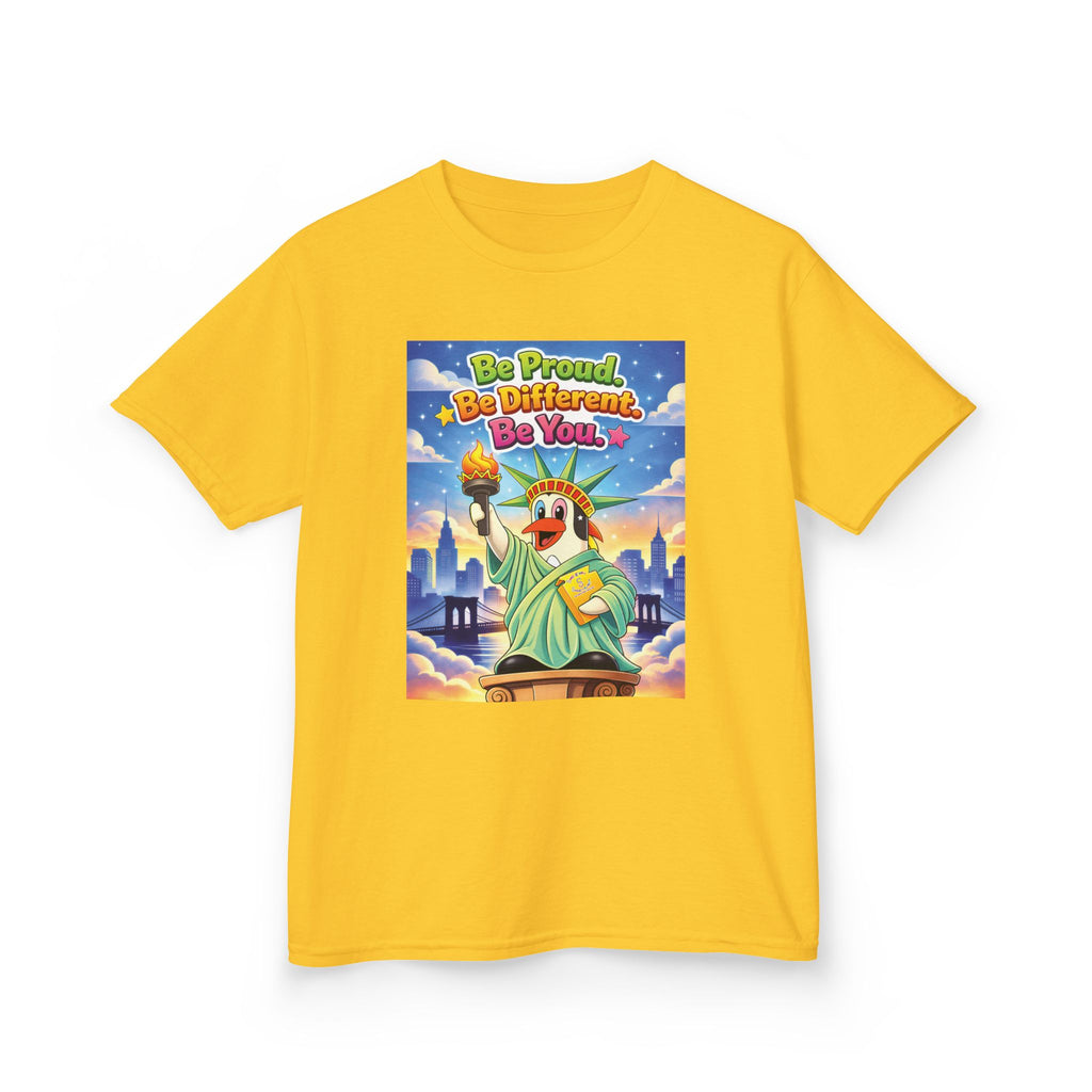 TuBz™M "Be Proud. Be Different. Be You." Kids T-Shirt - Inspirational Graphic Tee