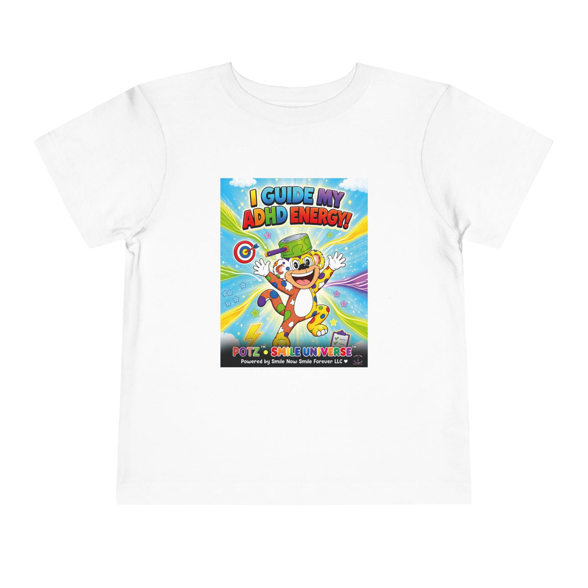 Potz™ Toddler Short Sleeve Tee – "I Guide My ADHD Energy!" Graphic Tee | Smile Universe Collection