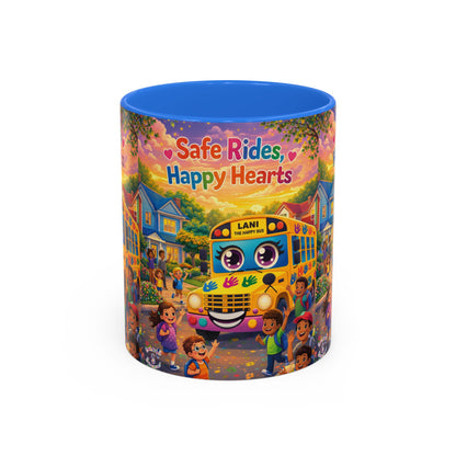 Lani™ Colorful Mug (11oz & 15oz) – "Safe Rides, Happy Hearts" Graphic