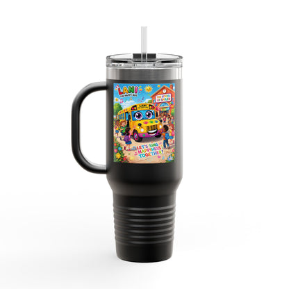 Lani™ 40oz Insulated Travel Mug – "Let's Sing Happiness Together!" Graphic