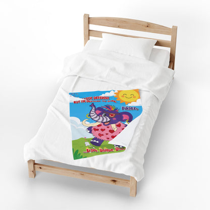 Piklez™ Velveteen Plush Blanket – "Destined to Shine" Graphic | Smile Universe Collection