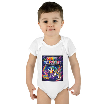 Smile Universe™ Infant Baby Rib Bodysuit – "Where Being Different is CELEBRATED!" Graphic