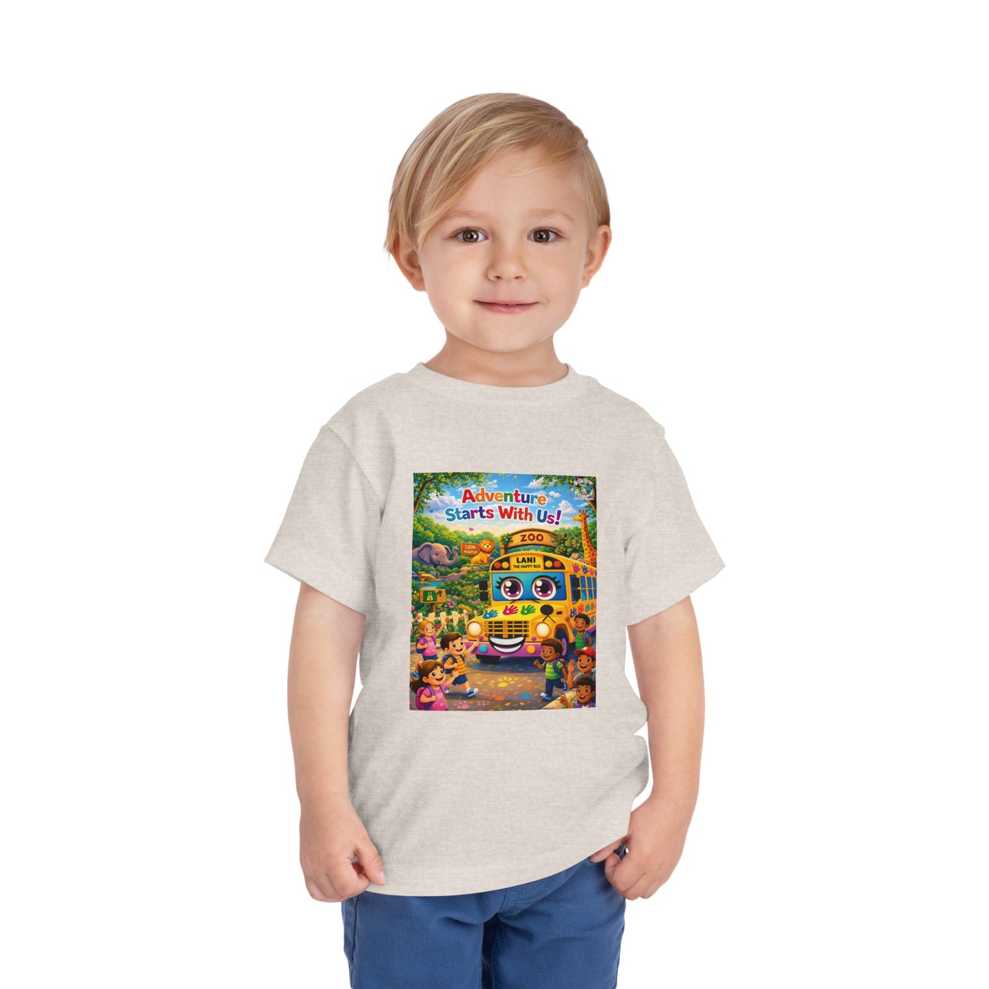 Lani™ Toddler Short Sleeve Tee – "Adventure Starts With Us!" Graphic
