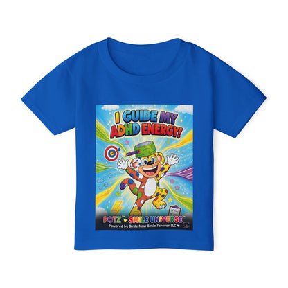 Potz™ Heavy Cotton™ Toddler T-Shirt – "I Guide My ADHD Energy!" Graphic Tee | Smile Universe Collection