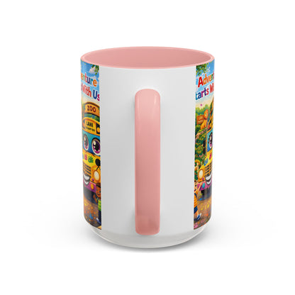 Lani™ Accent Coffee Mug (11oz & 15oz) – "Adventure Starts With Us!" Graphic