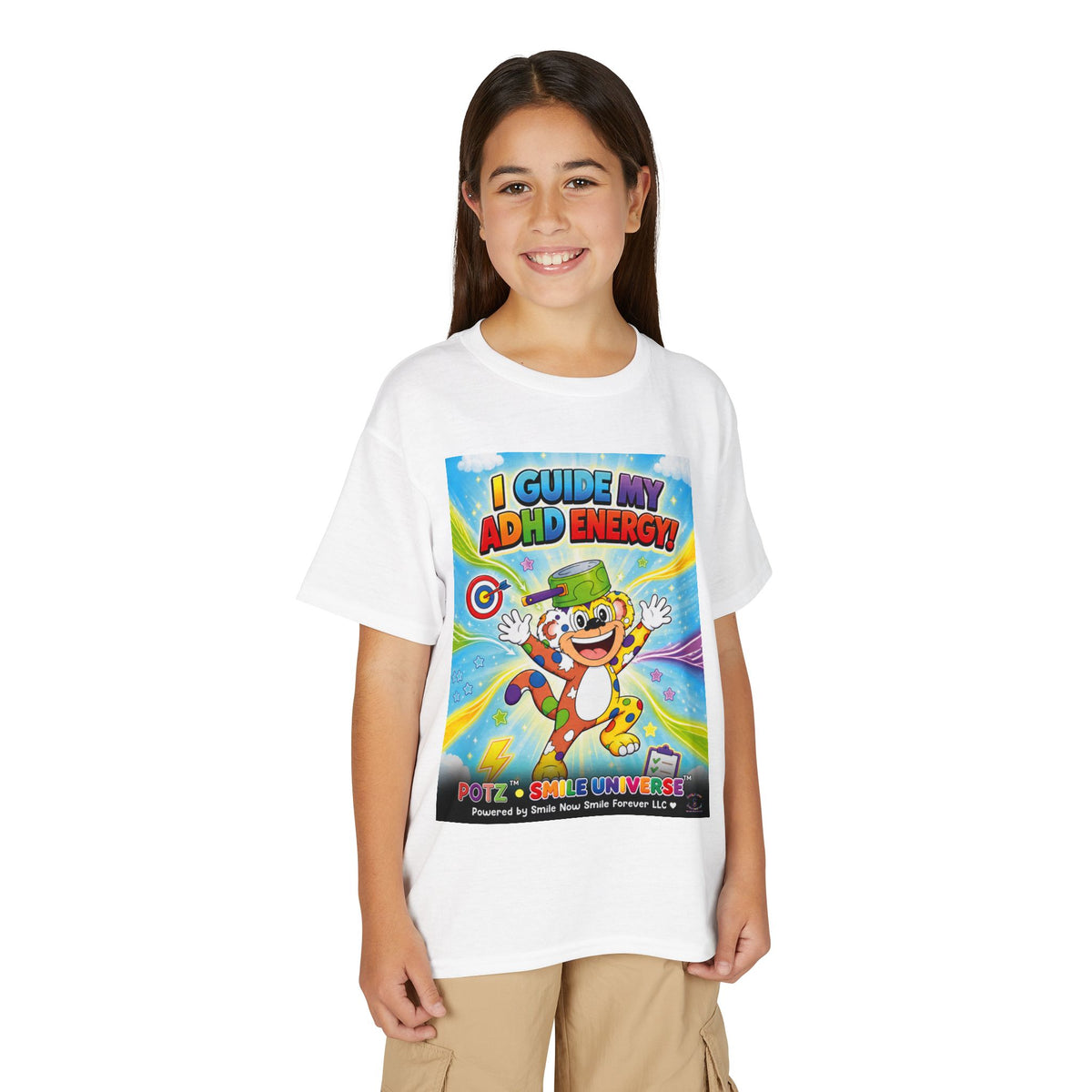 Potz™ Youth DryBlend® T-Shirt – "I Guide My ADHD Energy!" Graphic Tee | Smile Universe Collection