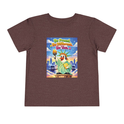 TuBz™ "Be Proud. Be Different. Be You." Toddler T- Shirt - Inspirational Kids Tee