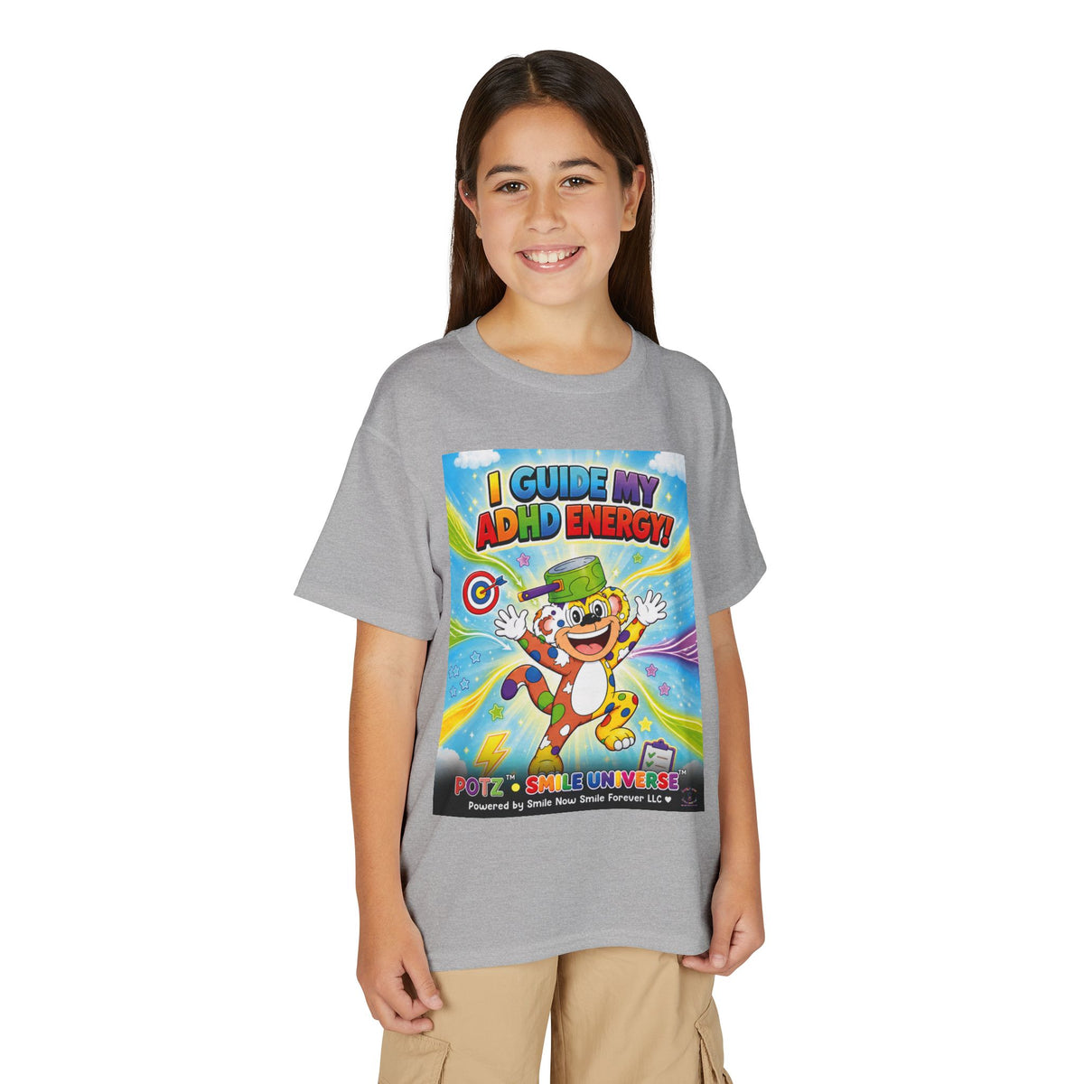 Potz™ Youth DryBlend® T-Shirt – "I Guide My ADHD Energy!" Graphic Tee | Smile Universe Collection