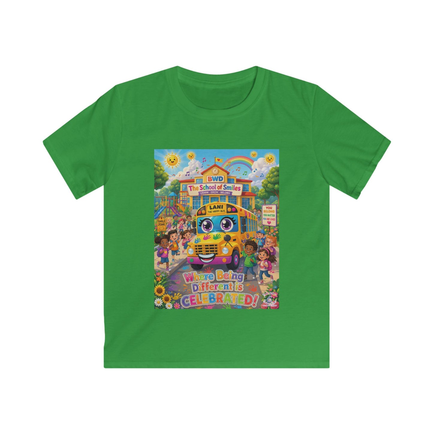 Lani™ Kids Softstyle Tee – "Where Being Different is CELEBRATED!" Graphic Shirt