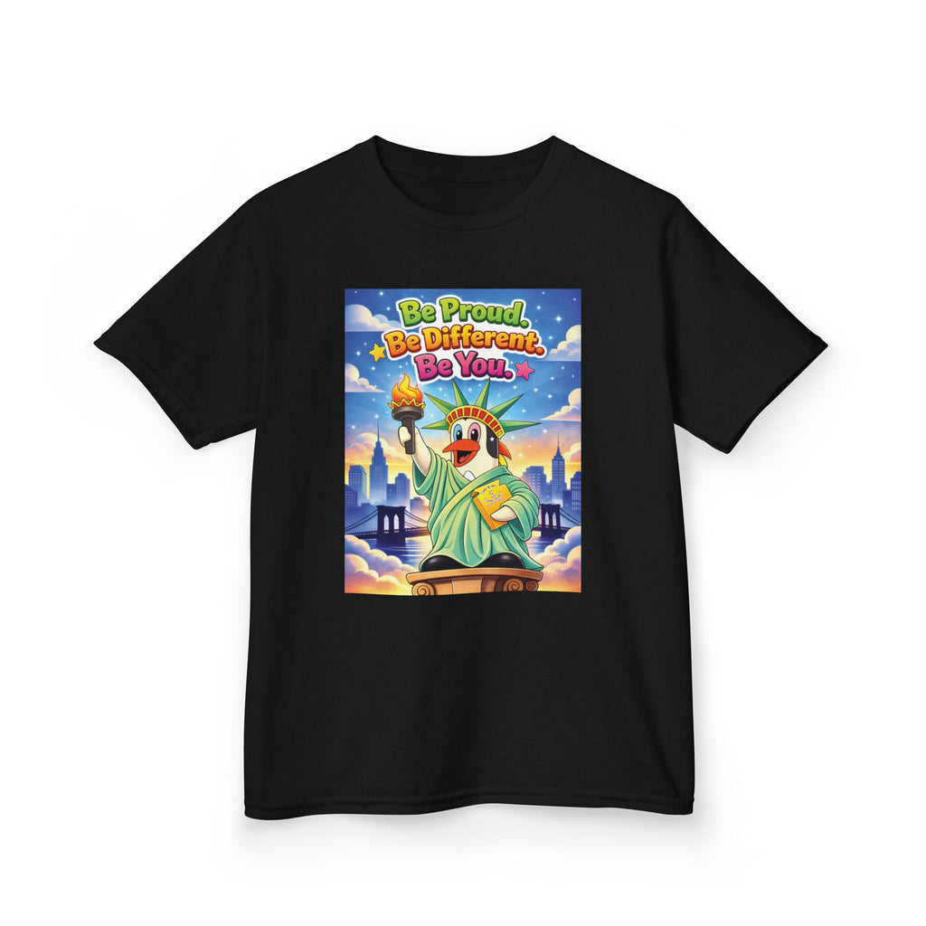 TuBz™M "Be Proud. Be Different. Be You." Kids T-Shirt - Inspirational Graphic Tee